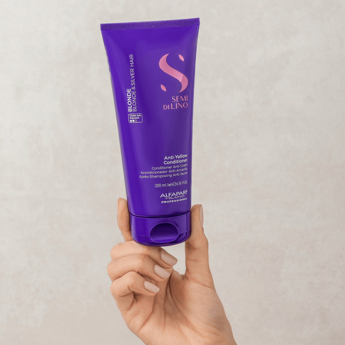 Alfaparf Milano Semi di Lino Blonde Anti-Yellow Conditioner – Balsamo Antigiallo Districante per Capelli Biondi 200 ml, immagine ufficiale 4
