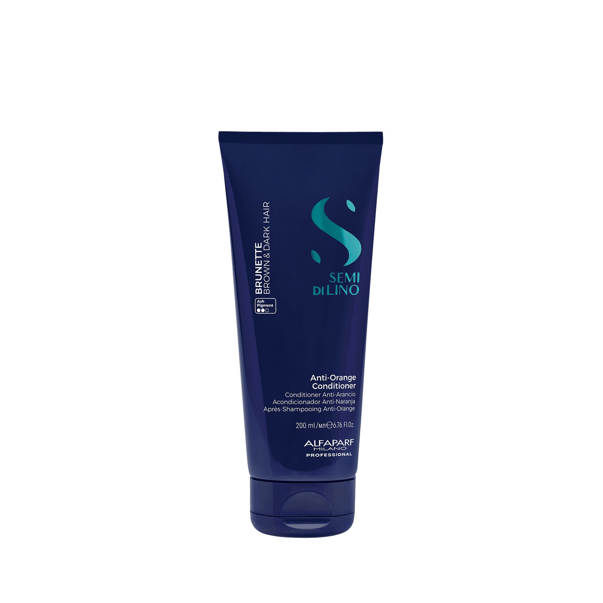 Alfaparf Milano Semi di Lino Brunette Anti-Orange Conditioner – Balsamo Antiarancio Nutriente per Capelli Castani 200 ml, confezione frontale