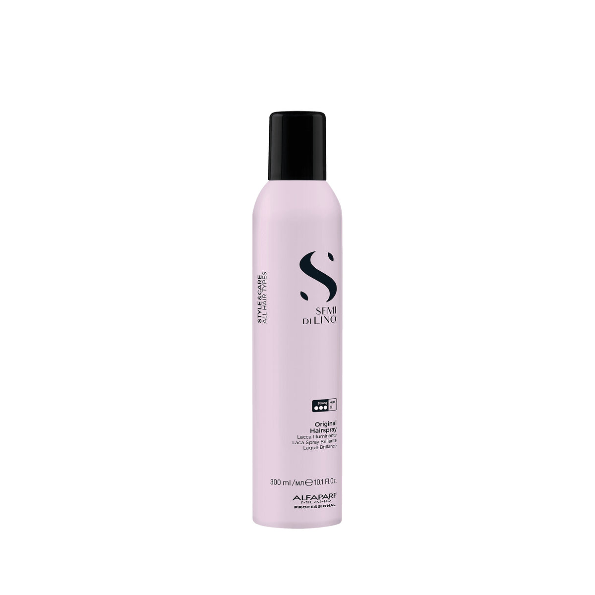 Alfaparf Milano Semi di Lino Style & Care Original Hairspray – Lacca Tenuta Forte Illuminante e Anticrespo 300 ml, confezione frontale