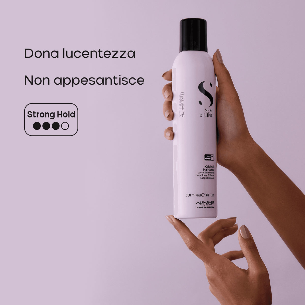 Alfaparf Milano Semi di Lino Style & Care Original Hairspray – Lacca Tenuta Forte Illuminante e Anticrespo 300 ml, immagine ufficiale 3
