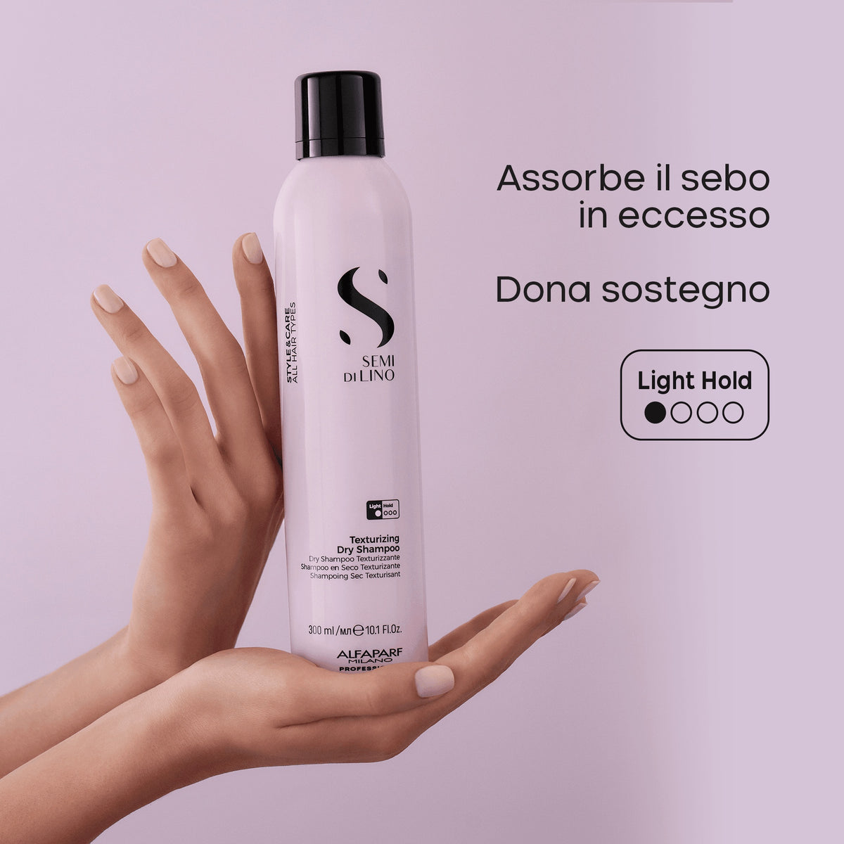 Alfaparf Milano Semi di Lino Style & Care Texturizing Dry Shampoo – Shampoo Secco Volumizzante che Assorbe il Sebo 300 ml, immagine ufficiale 3