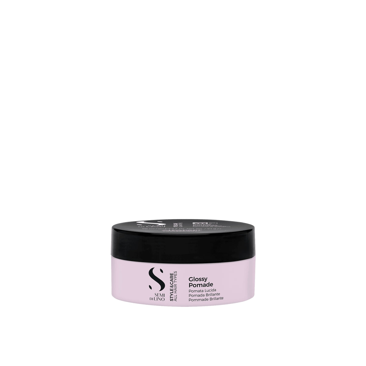 Alfaparf Milano Semi di Lino Style & Care Glossy Pomade – Cera Modellante Extra Lucida a Tenuta Forte 90 ml, confezione frontale