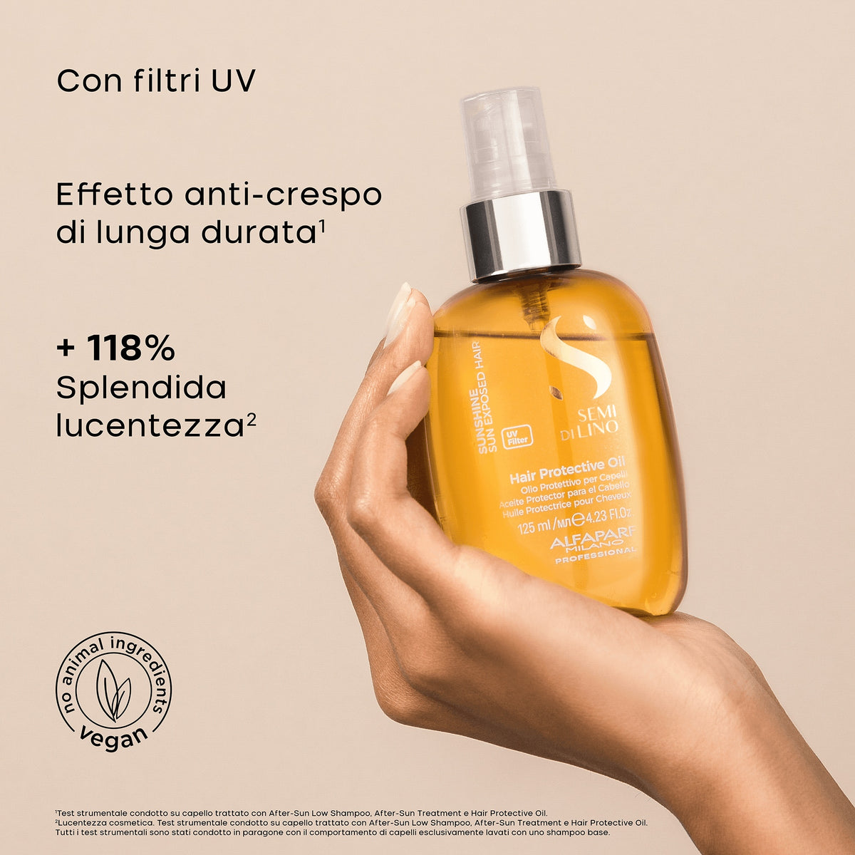 Alfaparf Milano Semi di Lino Sunshine Hair Protective Oil – Olio Protettivo Solare Capelli con Filtri UV 125 ml, immagine ufficiale 3