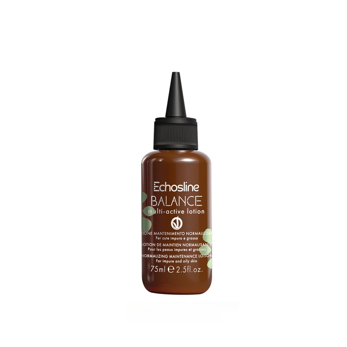 Echosline Balance Multi-Active Lotion – Lozione Cute Antiforfora e Seboregolatrice 75 ml – confezione del prodotto su fondo bianco