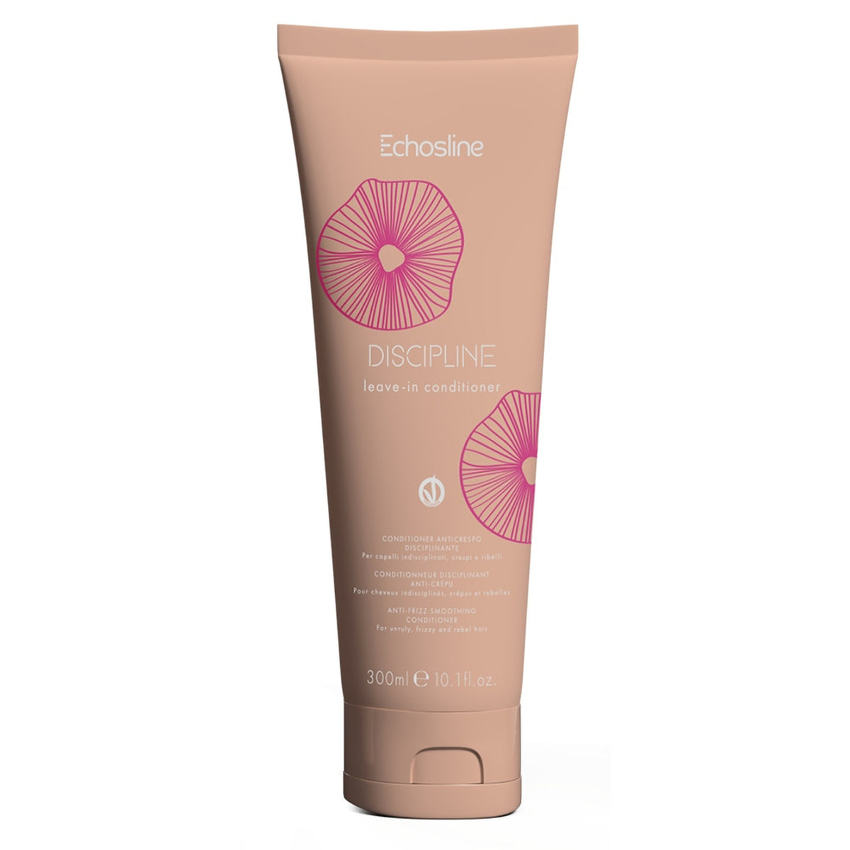 Echosline Discipline – Conditioner Anticrespo Senza Risciacquo 300 ml – confezione del prodotto su fondo bianco