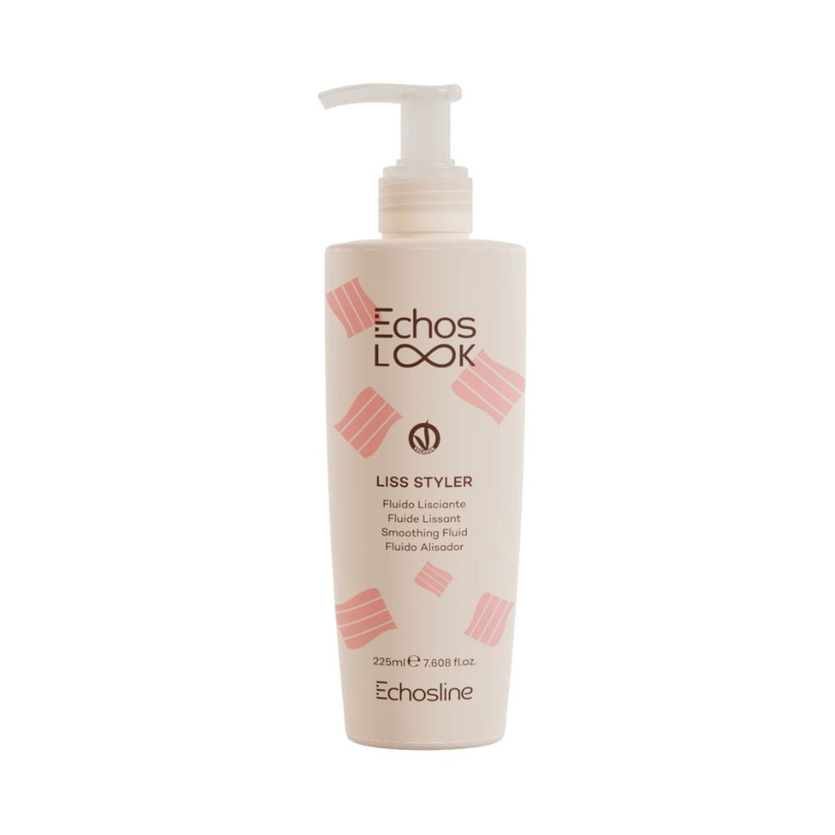Echosline Echos Look Liss Styler – Fluido Lisciante Anticrespo Anti Umidità 225 ml – confezione del prodotto su fondo bianco