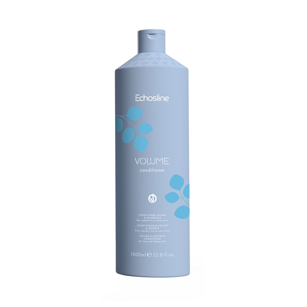 Echosline Volume – Balsamo Volumizzante Leggero con Creatina 1000 ml – confezione del prodotto su fondo bianco