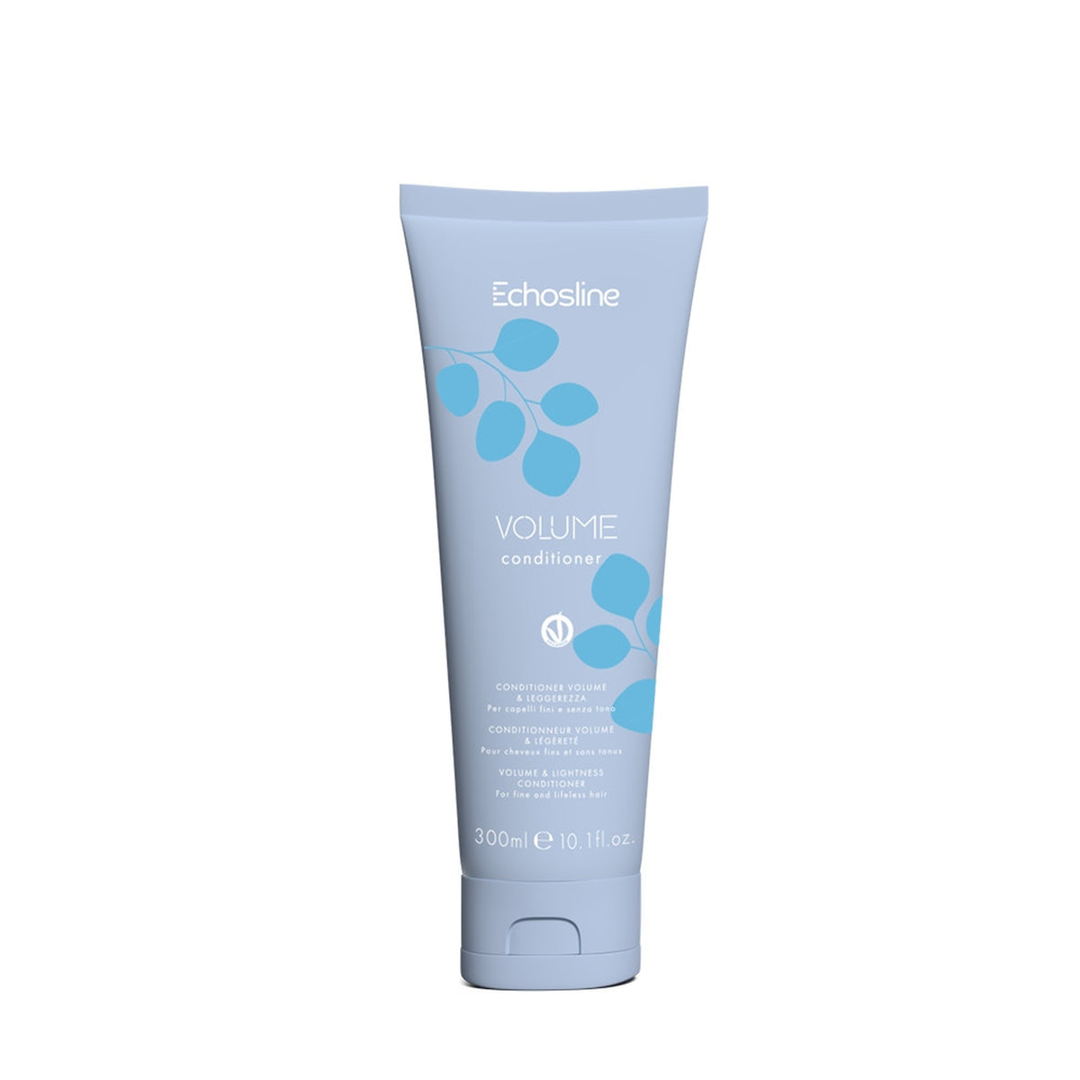 Echosline Volume – Balsamo Volumizzante Leggero con Creatina 300 ml – confezione del prodotto su fondo bianco