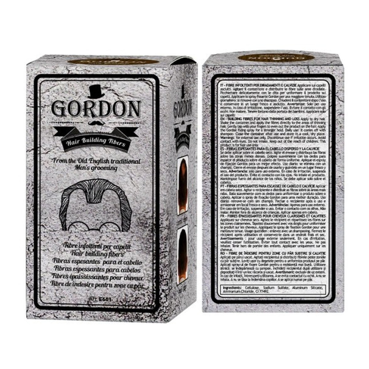 Confezione Gordon fibre infoltenti 22 g vista fronte e retro