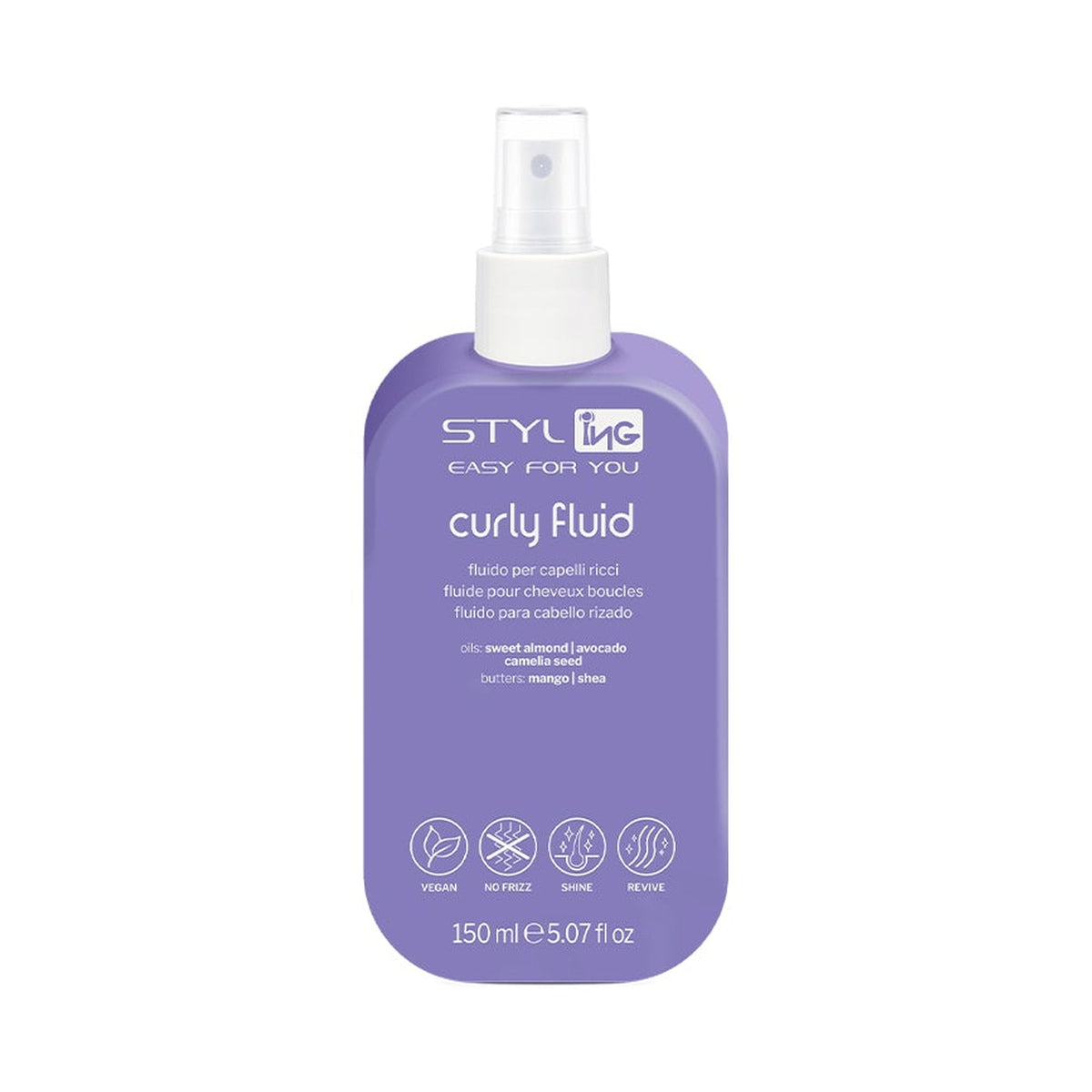 ING Styling Curly Fluid fluido per capelli ricci 150 ml, confezione originale ingrandita