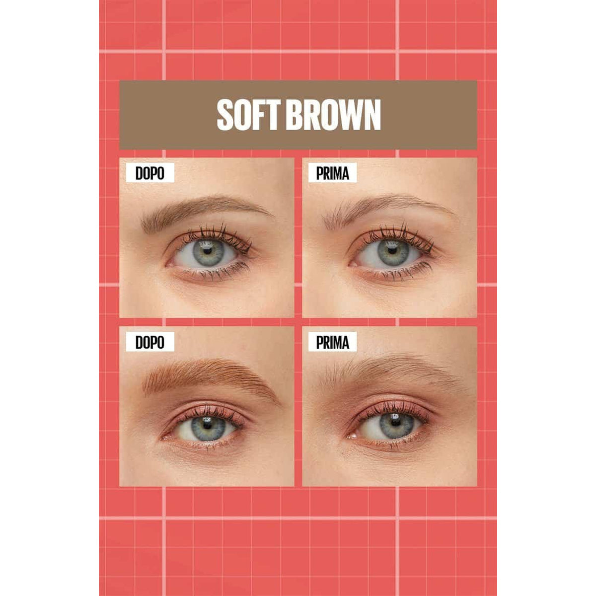 Maybelline Build-A-Brow 2 in 1 – Penna Sopracciglia Effetto Pelo a Pelo e Gel Fissante Trasparente