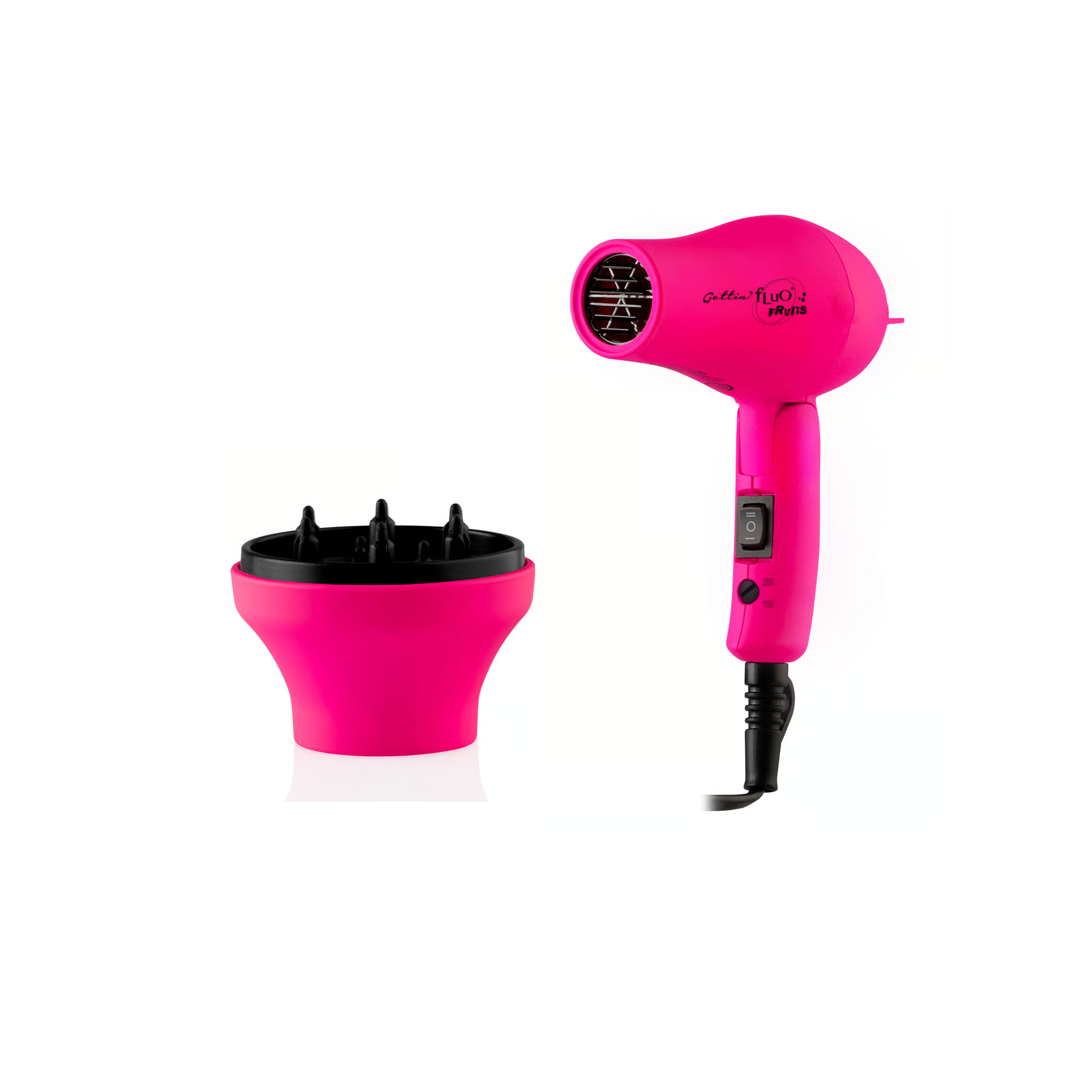 Labor Gettin Fluo Fruits Mini asciugacapelli da viaggio 1000 W - con diffusore Colorato