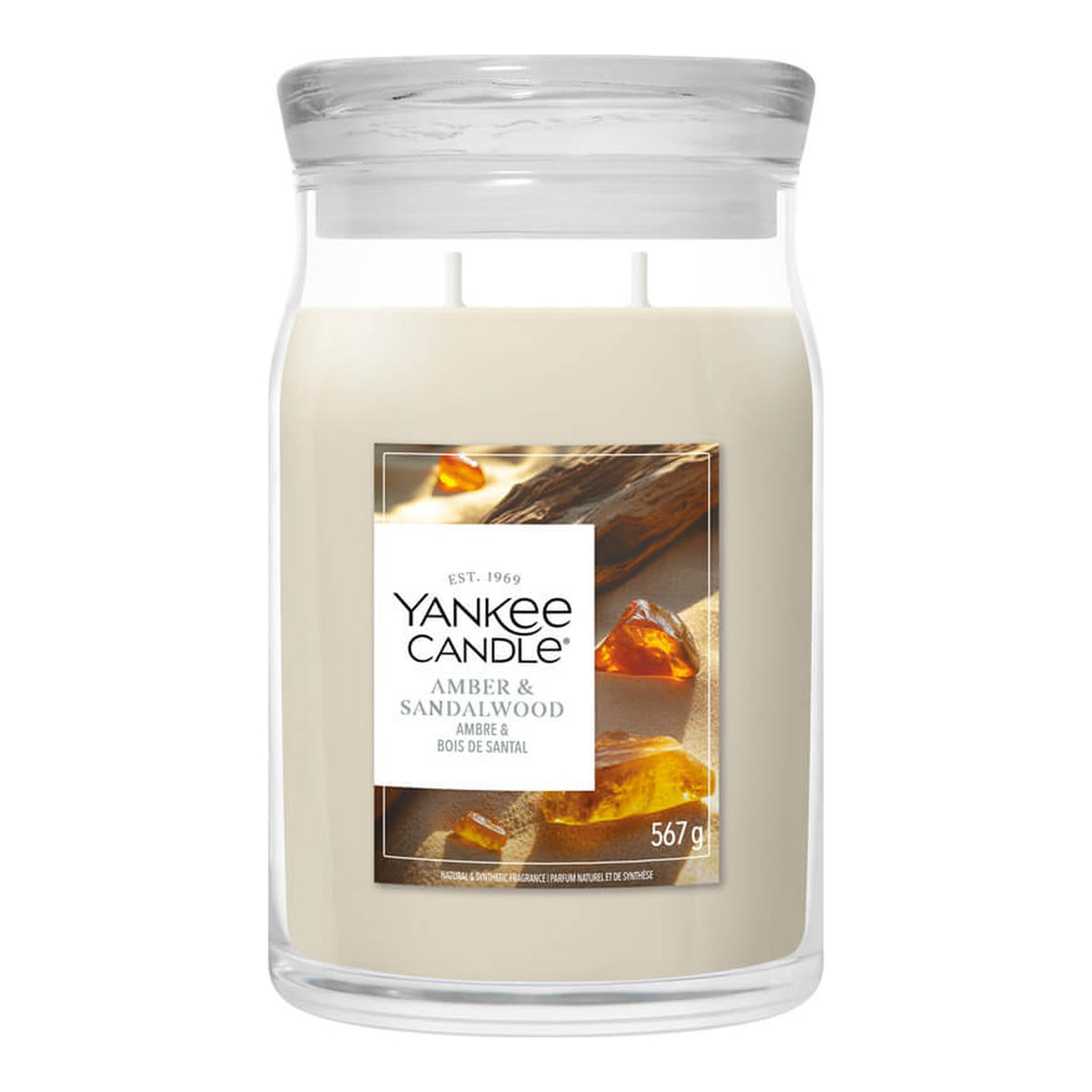 Yankee Candle Amber Sandalwood – Candela Profumata Giara Grande Signature 567 g