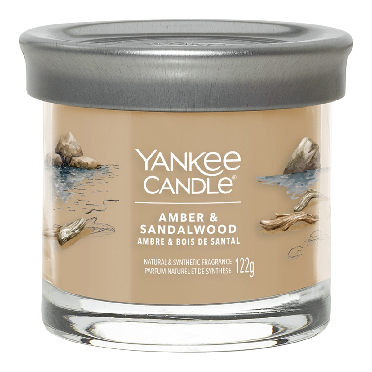 Yankee Candle Amber Sandalwood – Candela Profumata Tumbler Piccolo Signature 122 g