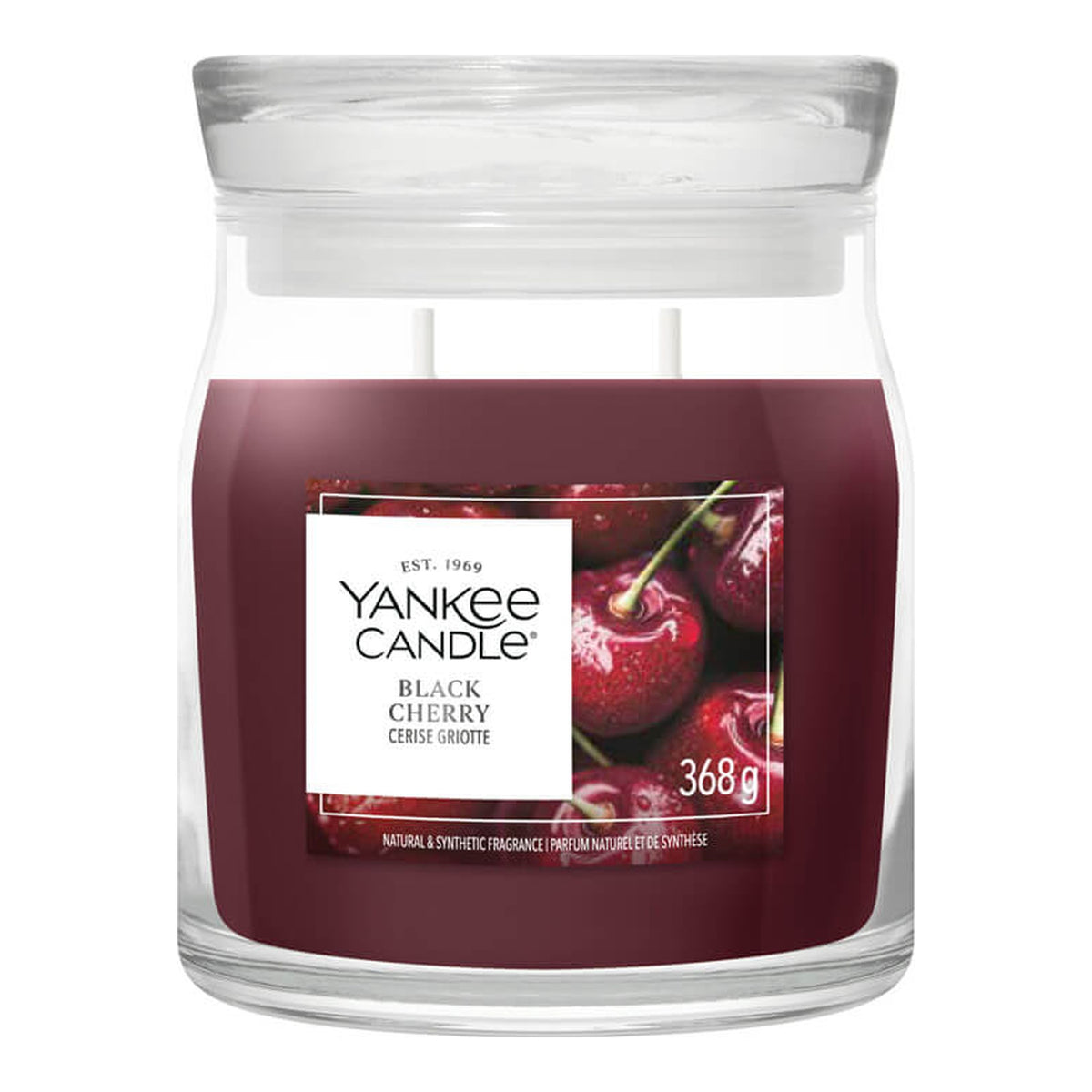Yankee Candle Black Cherry – Candela Profumata Giara Media Signature 368 g