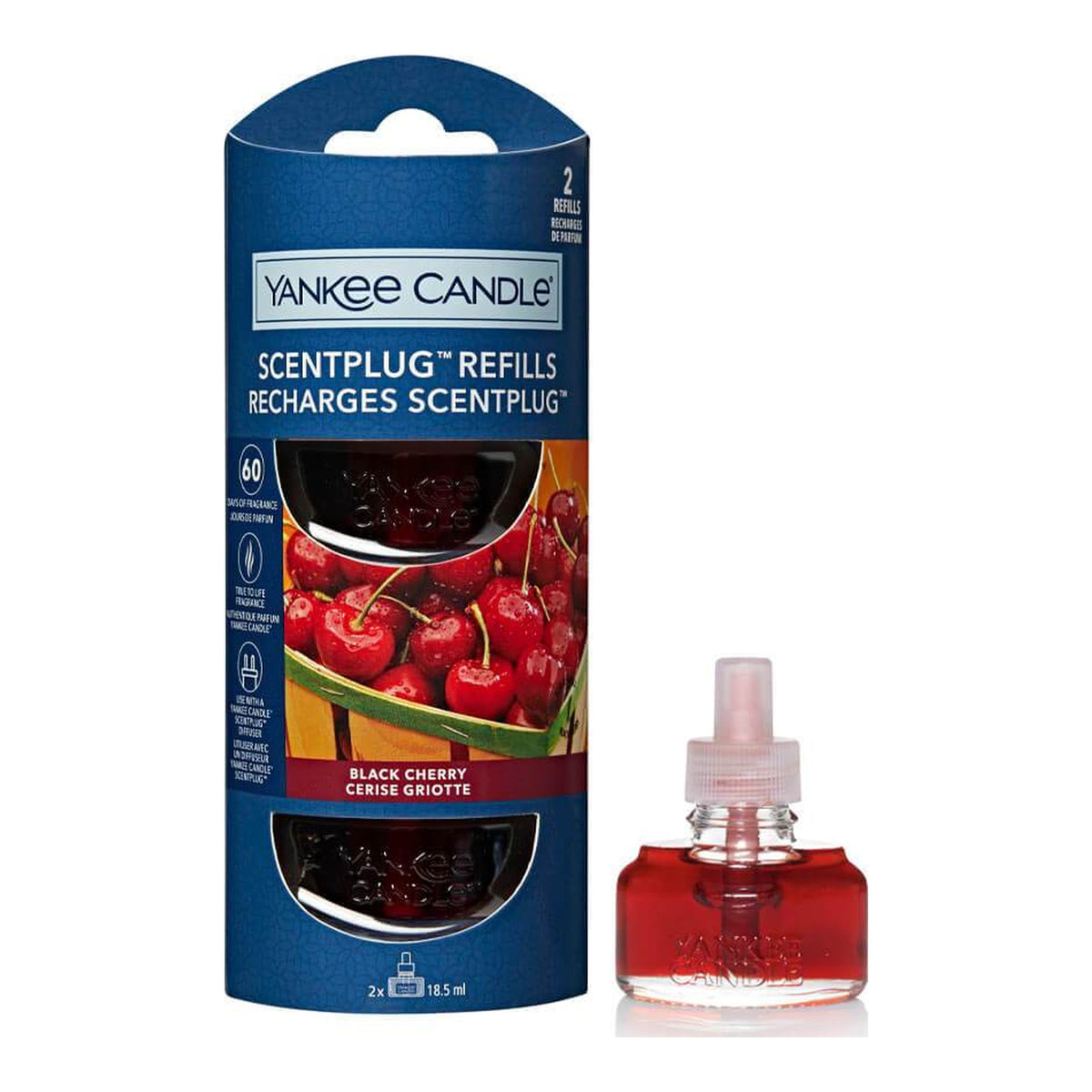 Yankee Candle Black Cherry – Ricariche ScentPlug Diffusore Elettrico 2 × 18,5 ml