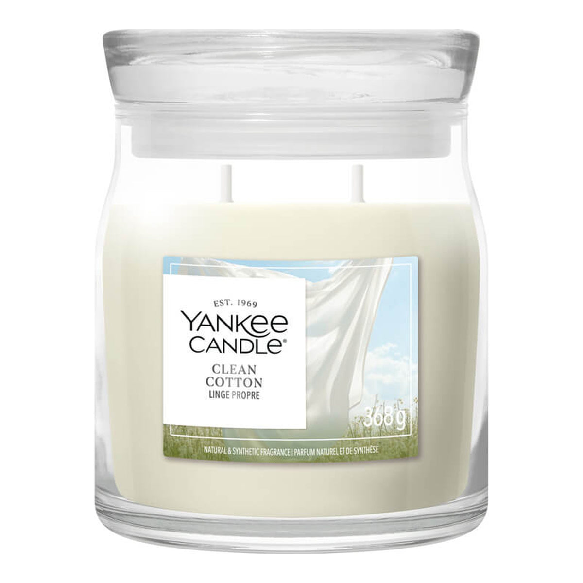 Yankee Candle Clean Cotton – Candela Profumata Giara Media Signature 368 g