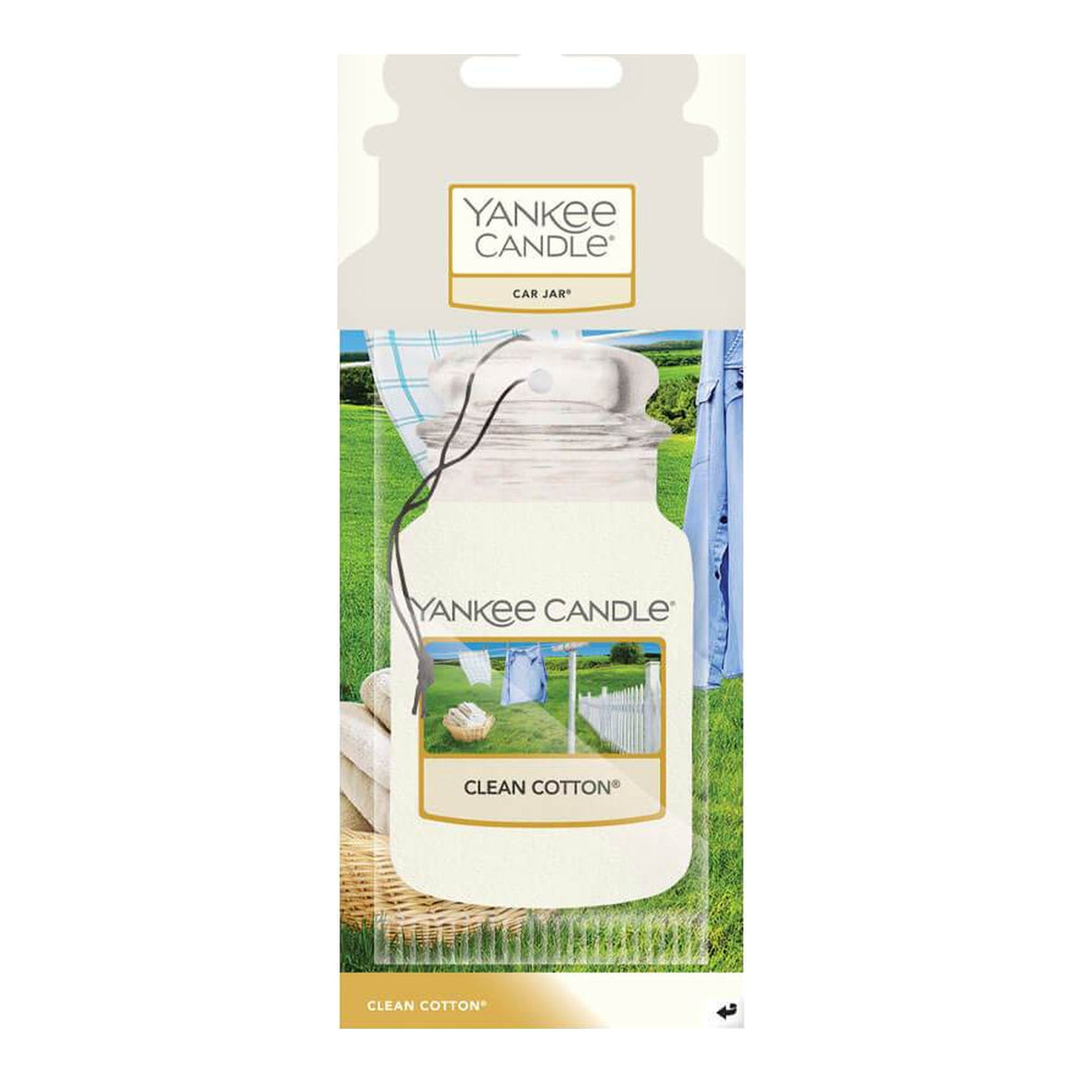 Yankee Candle Clean Cotton Car Jar Paper – Profumatore Auto in Cartoncino