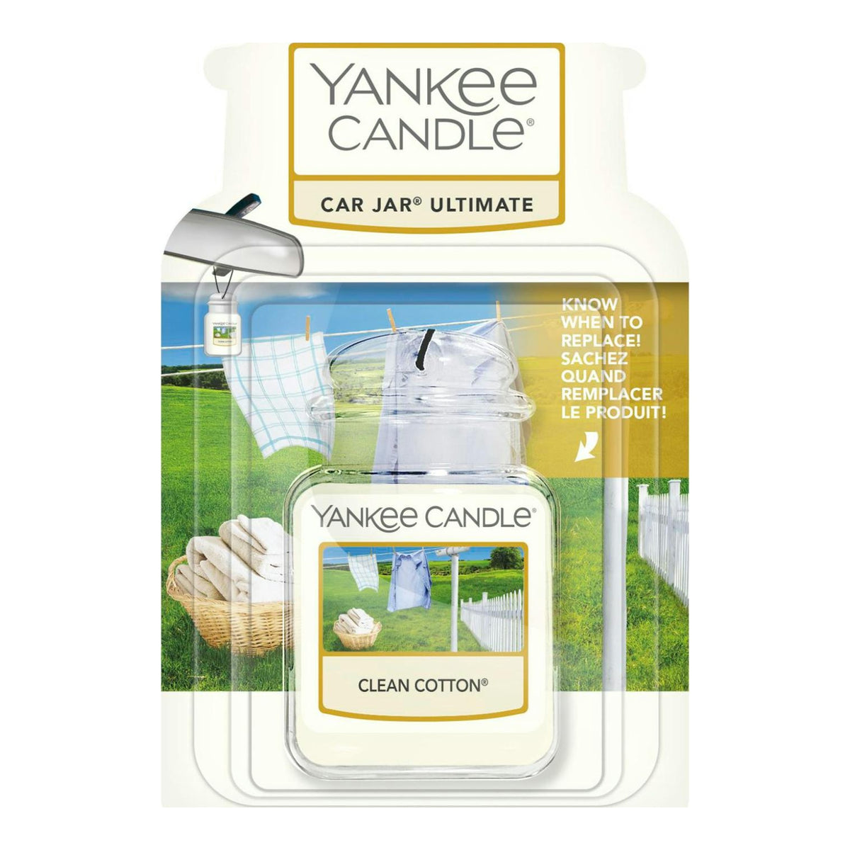 Yankee Candle Clean Cotton Car Jar Ultimate – Profumatore Auto in Gel