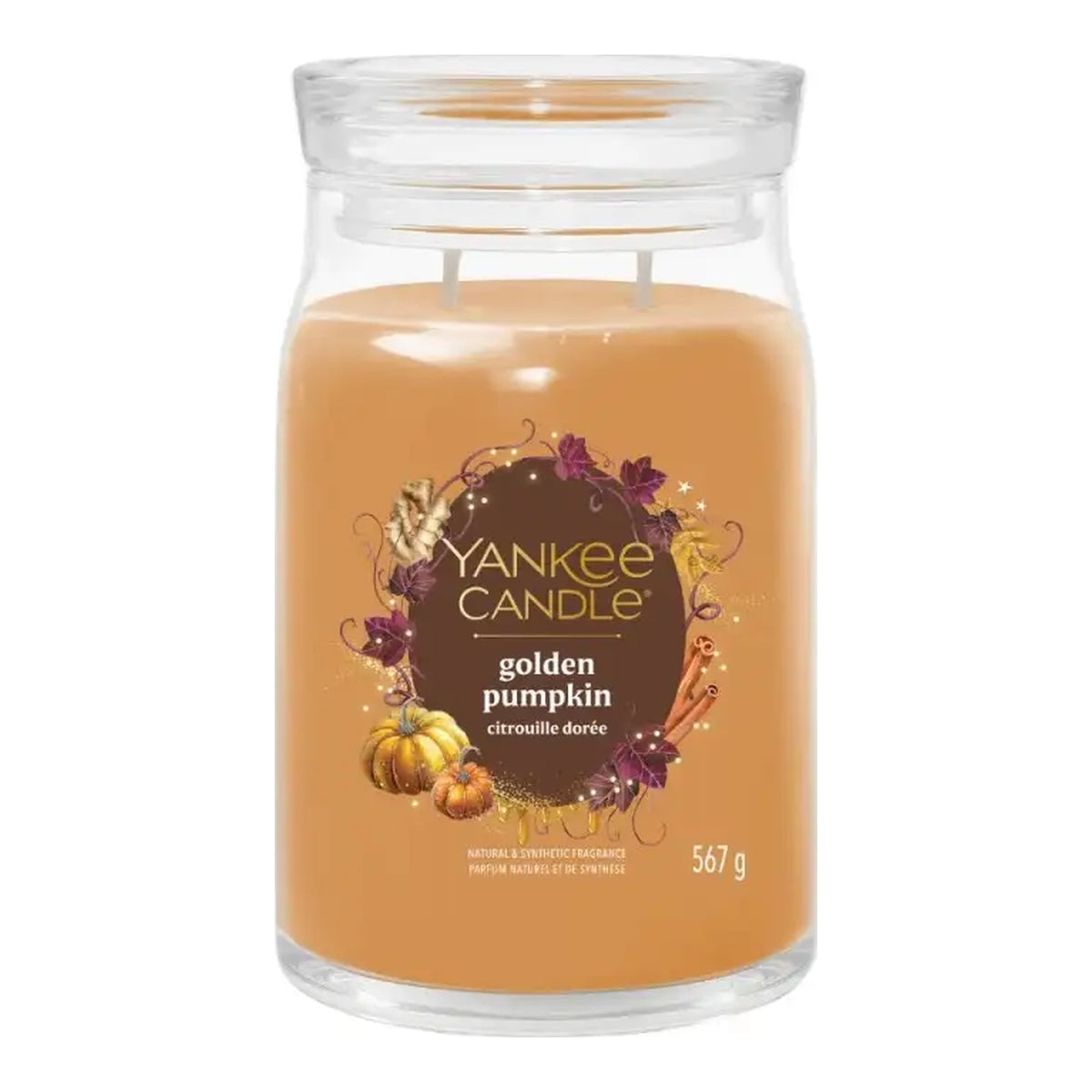 Yankee Candle Golden Pumpkin – Candela Profumata Giara Grande Signature 567 g