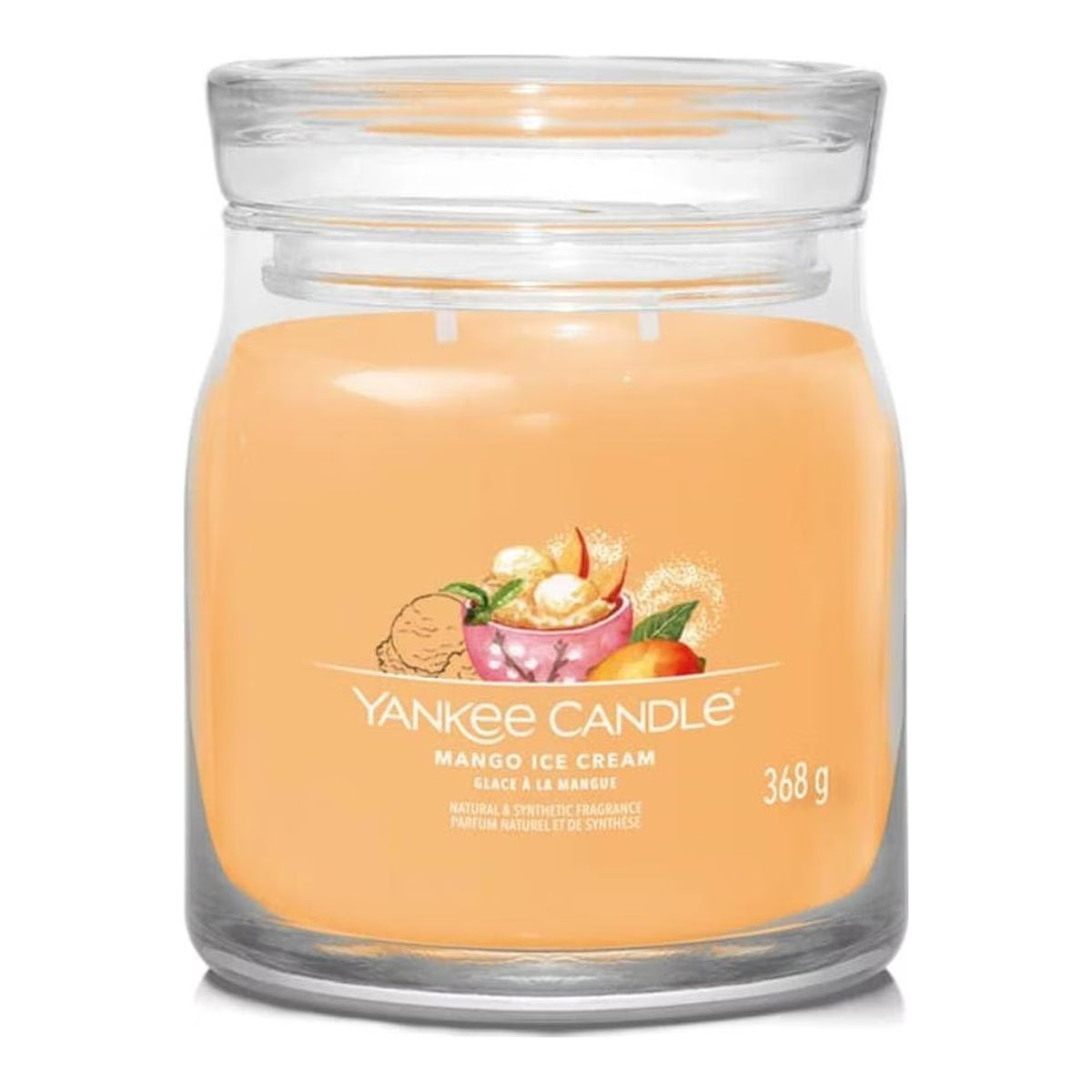 Yankee Candle Mango Ice Cream – Candela Profumata Giara Media Signature 368 g