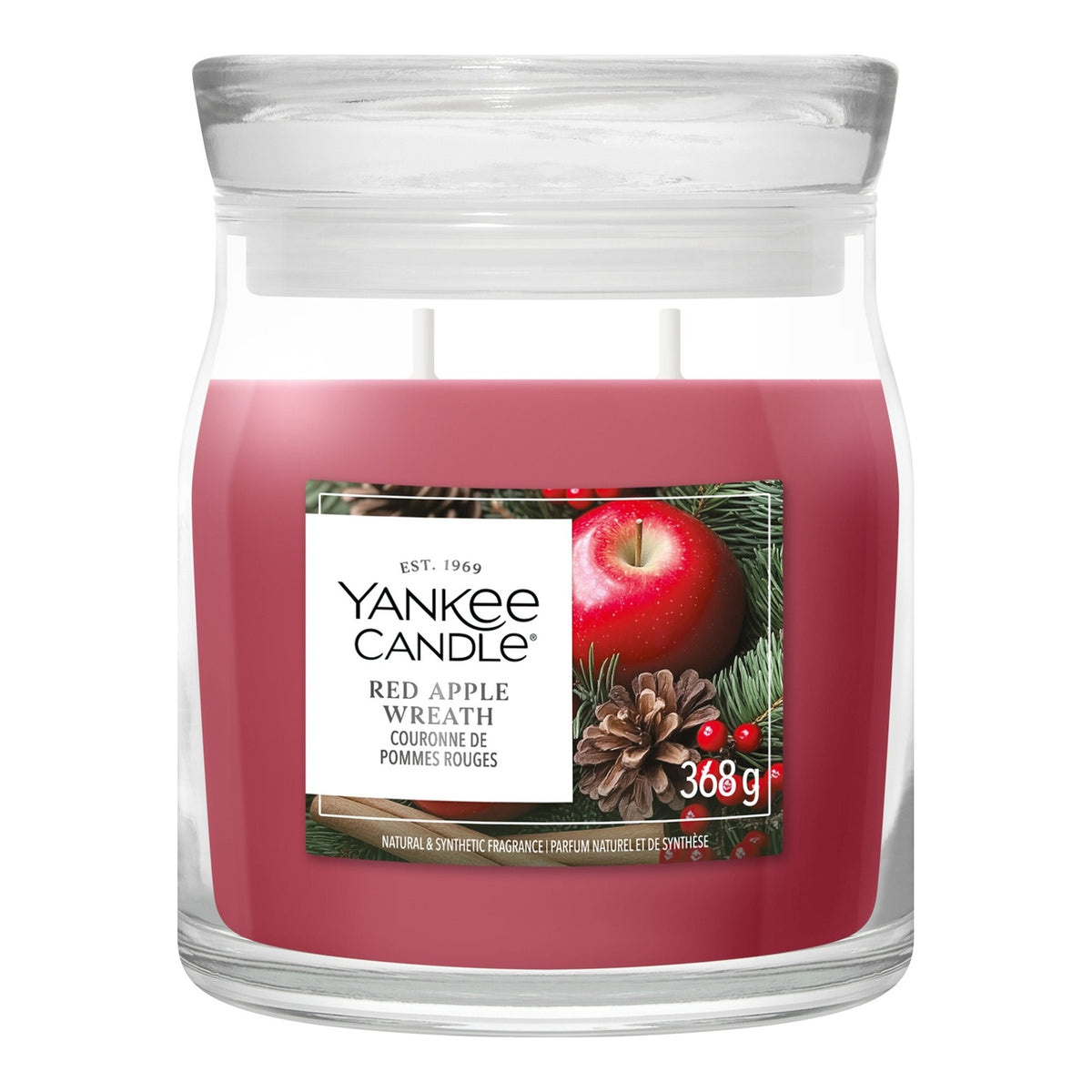 Yankee Candle Red Apple Wreath – Candela Profumata Giara Media Signature 368 g