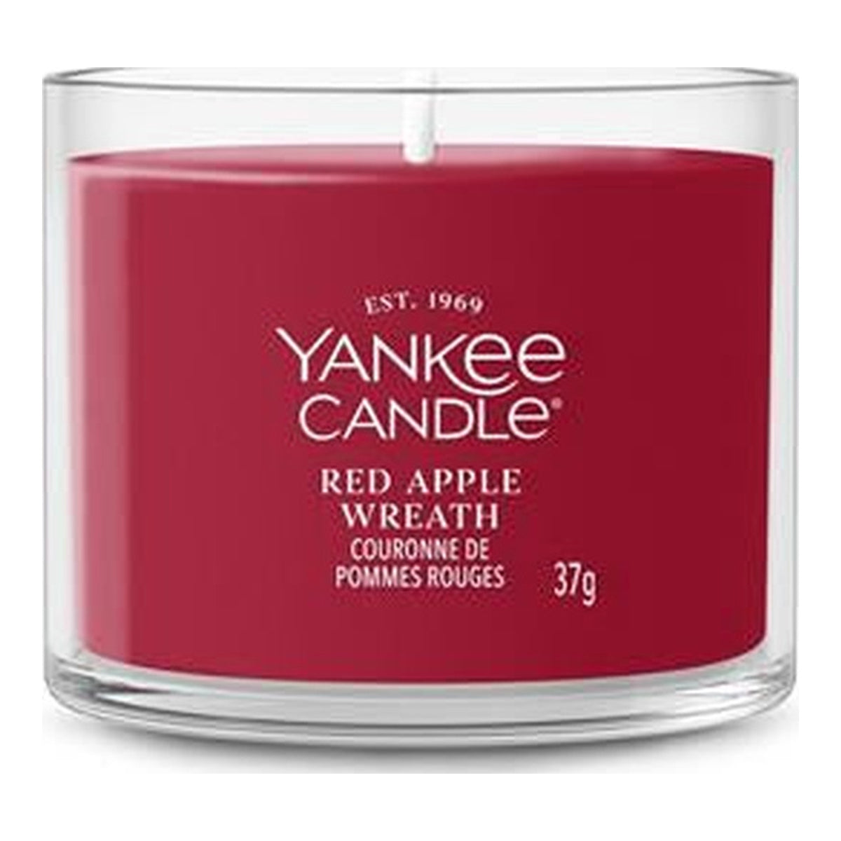 Yankee Candle Red Apple Wreath – Candela Profumata Mini Votiva in Vetro 37 g