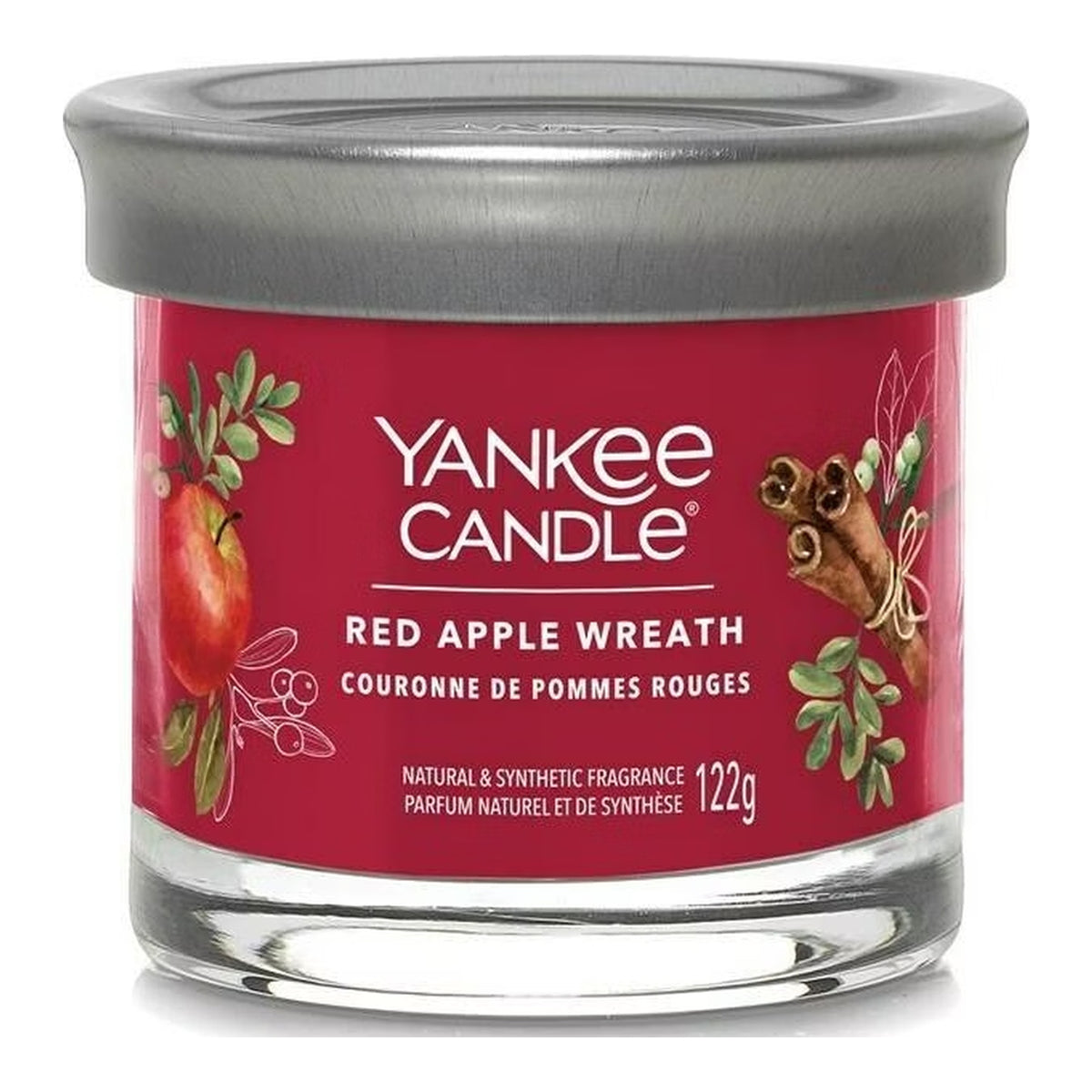 Yankee Candle Red Apple Wreath – Candela Profumata Tumbler Piccolo Signature 122 g