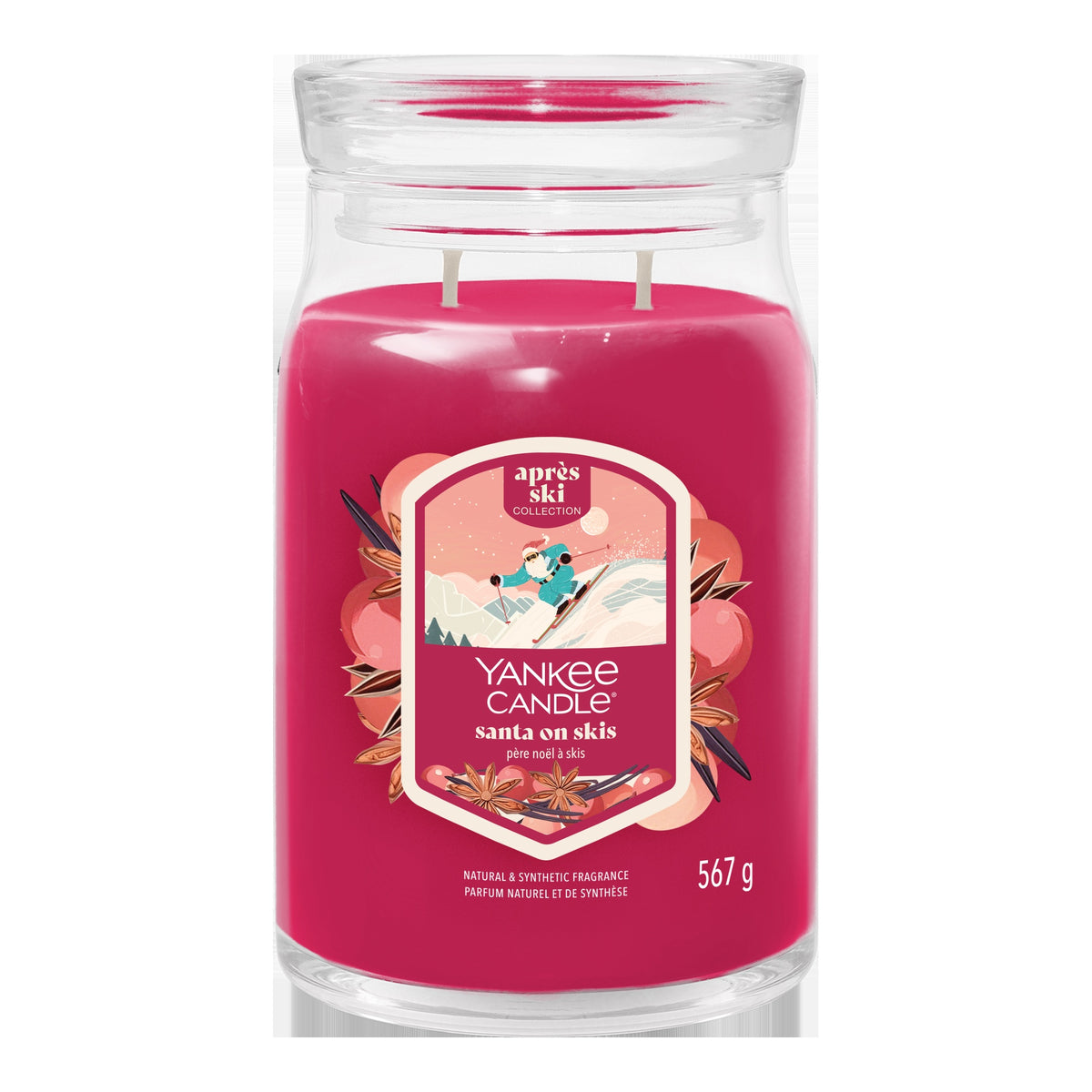 Yankee Candle Santa on Skis – Candela Profumata Giara Grande Signature 567 g