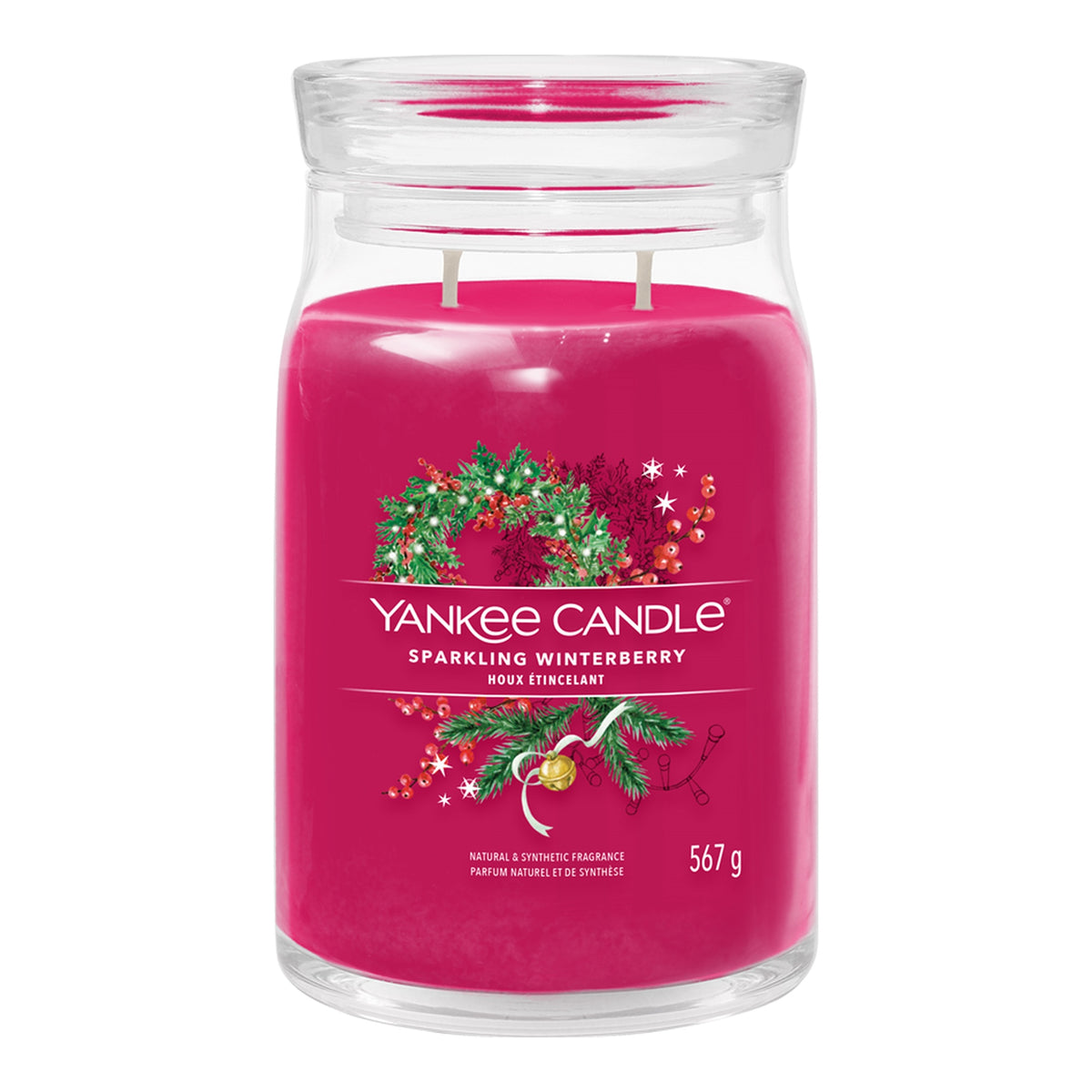 Yankee Candle Sparkling Winterberry – Candela Profumata Giara Grande Signature 567 g