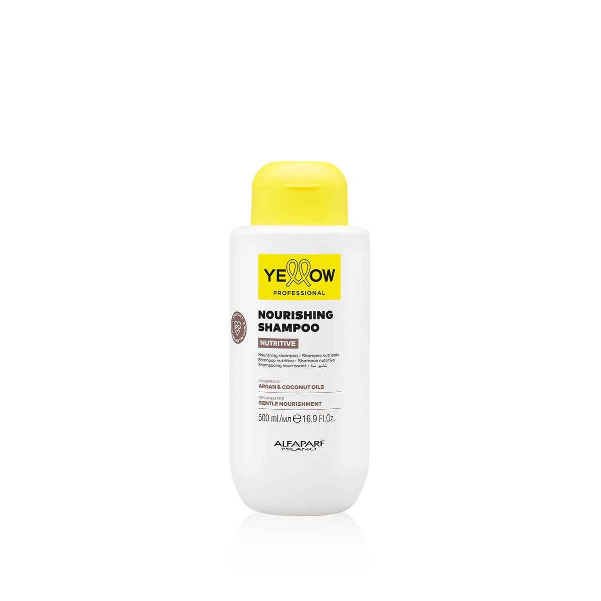 Yellow Professional Nutritive Nourishing Shampoo – Shampoo Nutriente con Argan e Cocco 500 ml, confezione frontale
