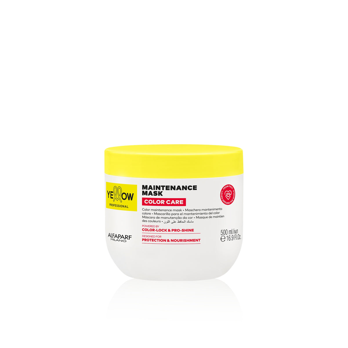 Yellow Professional Color Care Maintenance Mask – Maschera Nutriente Protettiva Colore 500 ml, confezione frontale