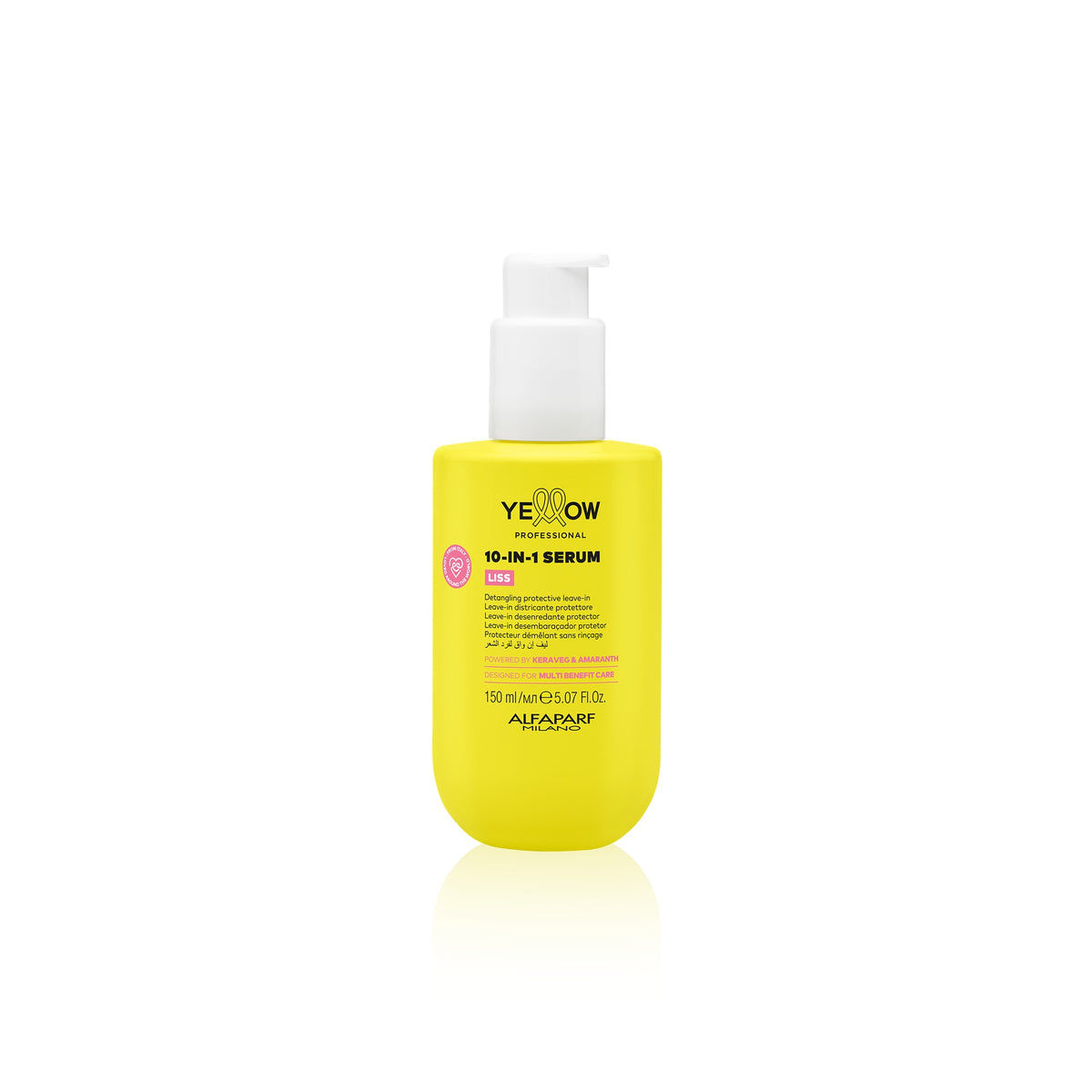 Yellow Professional Liss 10-in-1 Serum – Siero Anticrespo e Termoprotettore senza Risciacquo 150 ml, confezione frontale