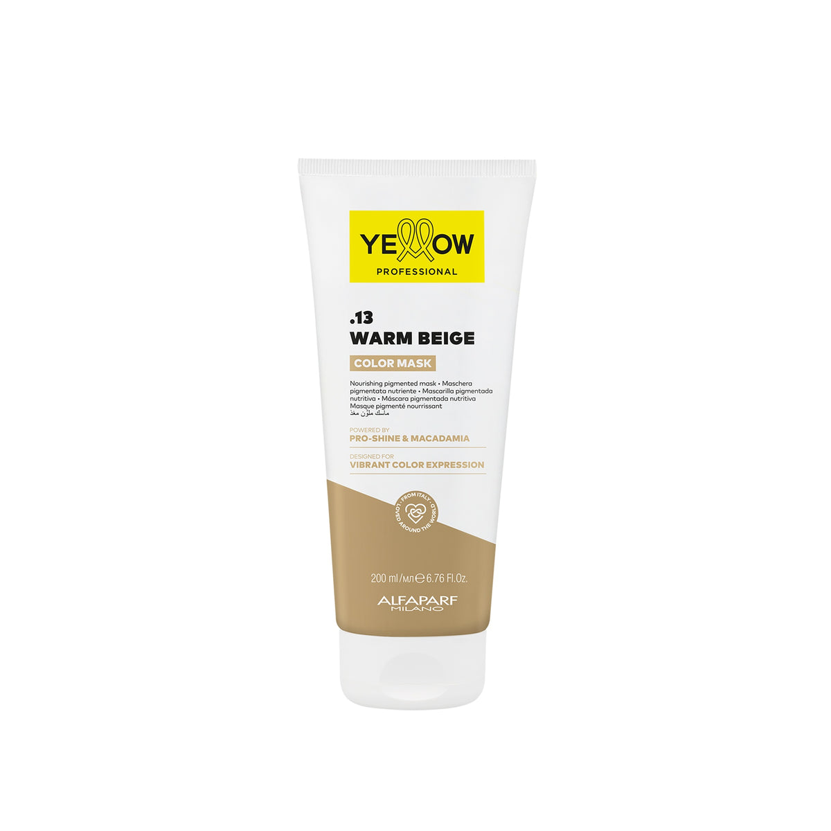 Yellow Professional Color Care Color Mask – Maschera Colorante Nutriente e Ravvivante 200 ml, .13 WARM BEIGE, confezione frontale
