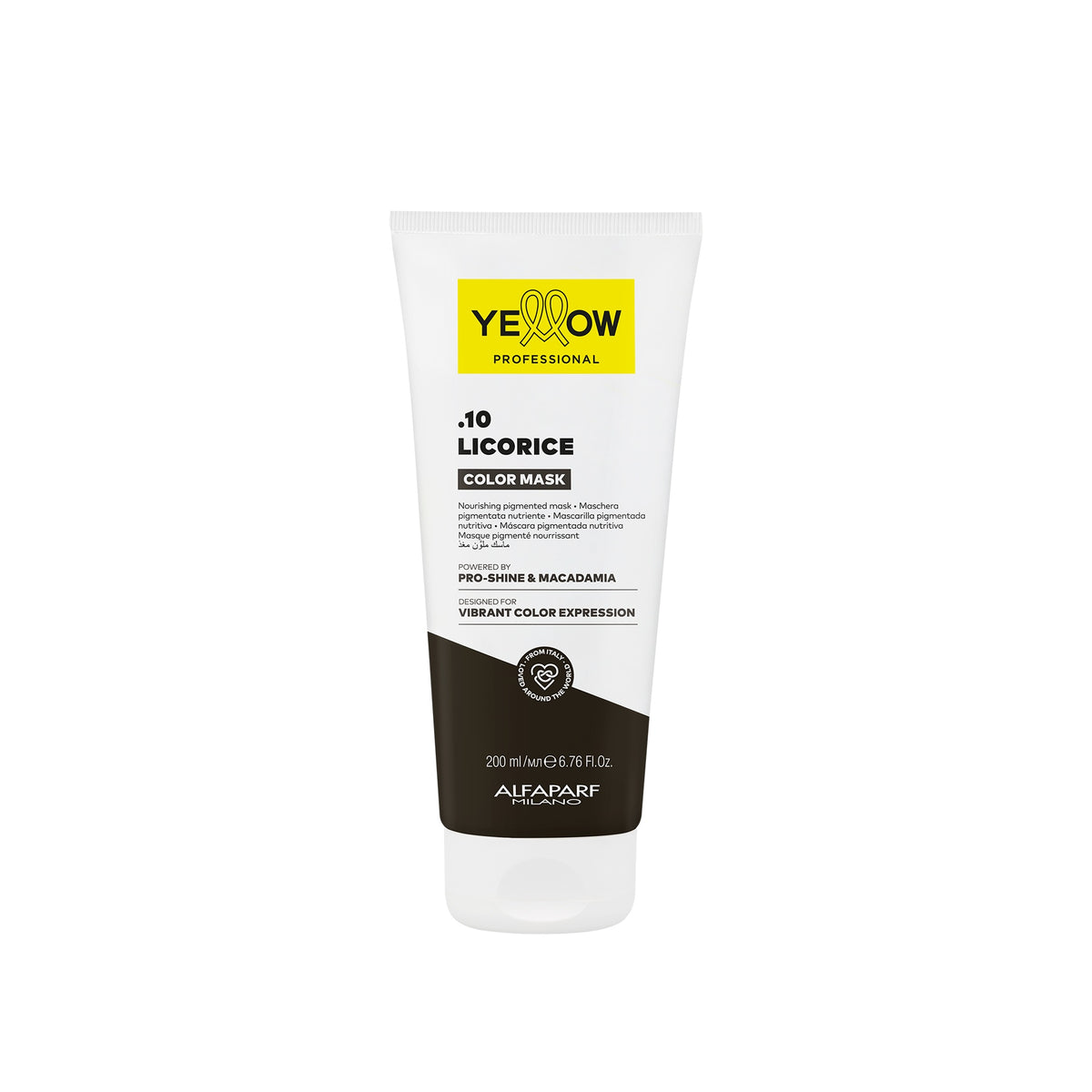 Yellow Professional Color Care Color Mask – Maschera Colorante Nutriente e Ravvivante 200 ml, .10 LICORICE, confezione frontale