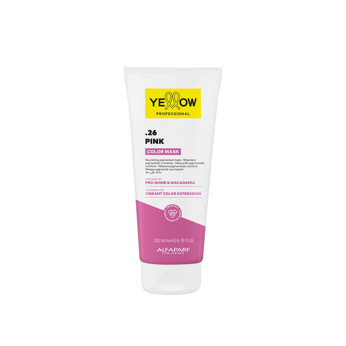 Yellow Professional Color Care Color Mask – Maschera Colorante Nutriente e Ravvivante 200 ml, .26 PINK, confezione frontale