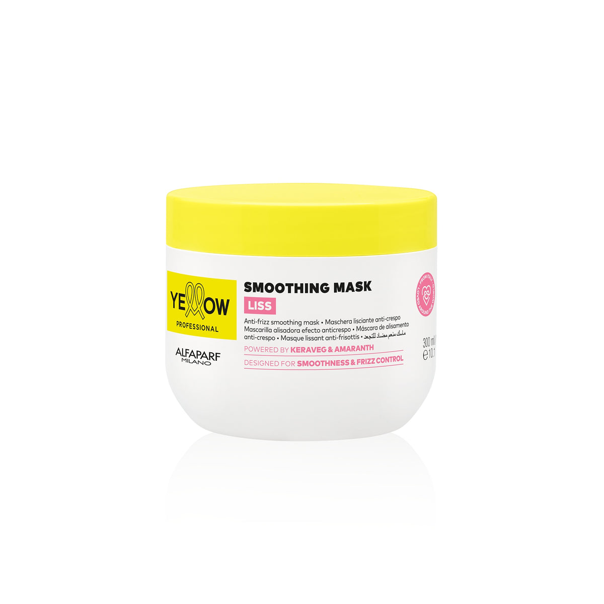Yellow Professional Liss Smoothing Mask – Maschera lisciante anti-crespo per capelli indisciplinati 300 ml, confezione frontale
