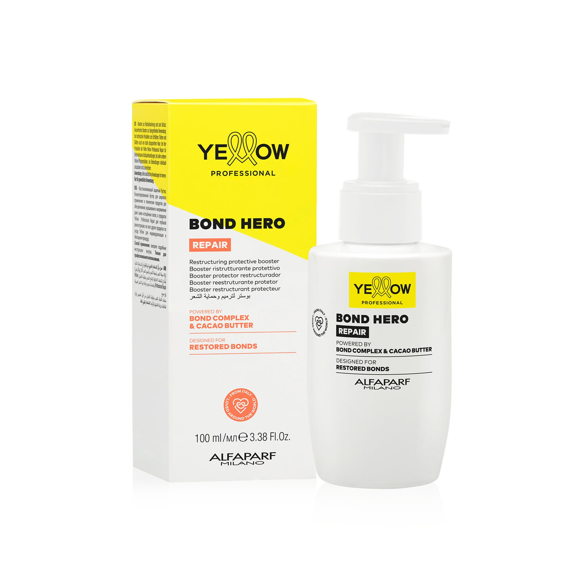Yellow Professional Repair Bond Hero – Booster ristrutturante protettivo per capelli danneggiati 100 ml, confezione frontale