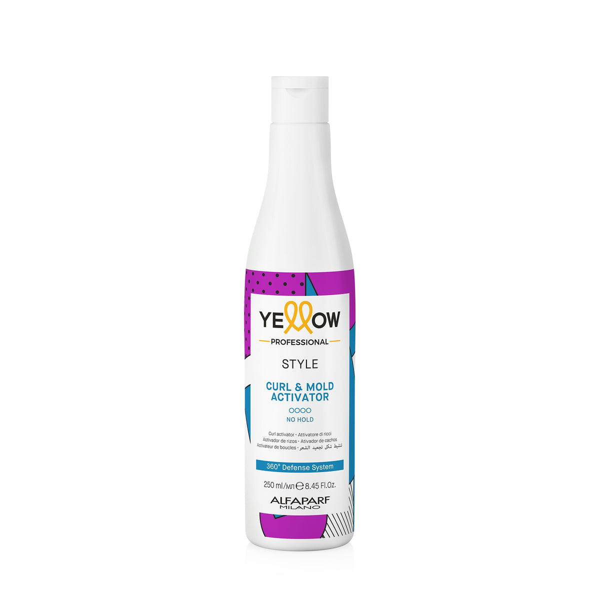 Yellow Professional Style Curl&Mold Activator – Attivatore di ricci 250 ml, confezione frontale