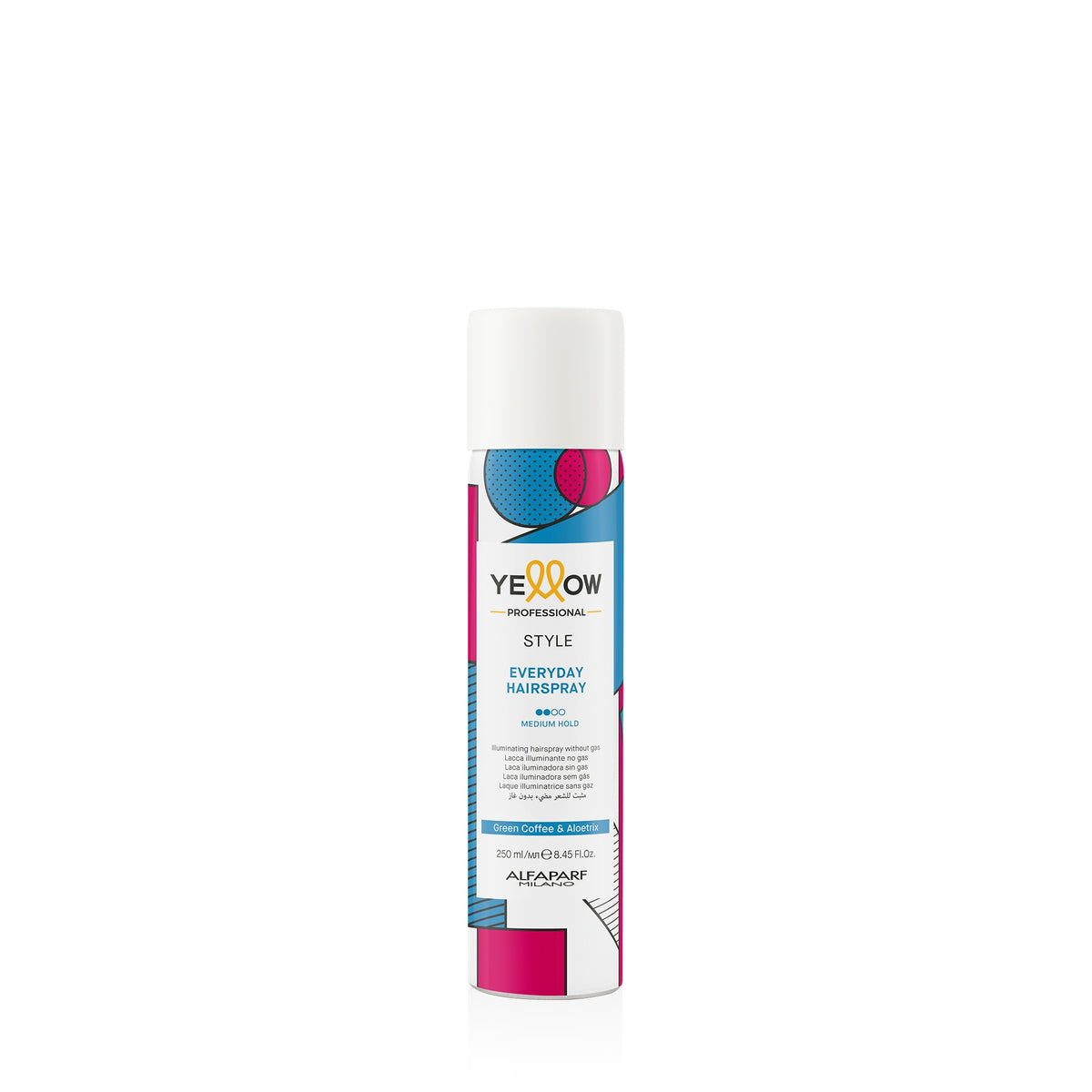 Yellow Professional Style Everyday Hairspray – Lacca illuminante no-gas 250 ml, confezione frontale